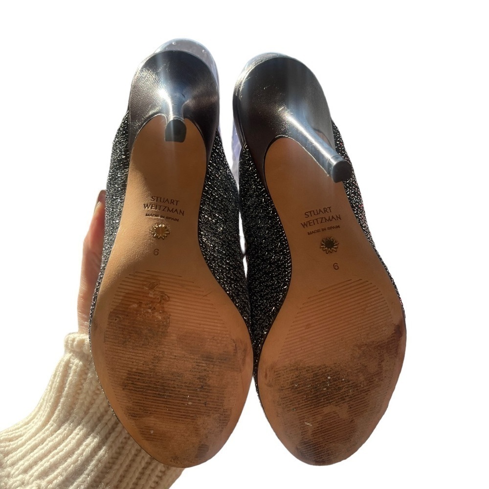 Stuart Weitzman silver slip on heels, starz, RARE style, size 6 whimsical - Picture 8 of 12